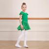 imageDIPUG Girls Ballet Leotards Toddler Shiny Dance Leotard Dresses with Ruffle SleeveGrass Green