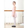 imageDIPUG Girls Ballet Leotards Toddler Shiny Dance Leotard Dresses with Ruffle SleevePink