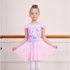 imageDIPUG Girls Ballet Leotards Toddler Shiny Dance Leotard Dresses with Ruffle SleevePink Butterfly