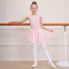 imageDIPUG Girls Ballet Leotards Toddler Shiny Dance Leotard Dresses with Ruffle SleevePink Unicorn