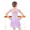 imageDIPUG Girls Ballet Leotards Toddler Shiny Dance Leotard Dresses with Ruffle SleevePurple