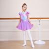 imageDIPUG Girls Ballet Leotards Toddler Shiny Dance Leotard Dresses with Ruffle SleevePurple Mermaid