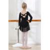 imageDIPUG Girls Dance Dress Long Sleeve Ballet Leotards Toddler Dance OutfitBlacklong Sleeve