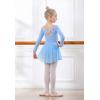 imageDIPUG Girls Dance Dress Long Sleeve Ballet Leotards Toddler Dance OutfitBluelong Sleeve