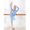 imageDIPUG Girls Dance Dress Long Sleeve Ballet Leotards Toddler Dance OutfitBluelong Sleeve