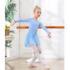imageDIPUG Girls Dance Dress Long Sleeve Ballet Leotards Toddler Dance OutfitBluelong Sleeve