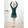 imageDIPUG Girls Dance Dress Long Sleeve Ballet Leotards Toddler Dance OutfitDark Green