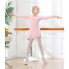 imageDIPUG Girls Dance Dress Long Sleeve Ballet Leotards Toddler Dance OutfitPinklong Sleeve