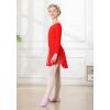 imageDIPUG Girls Dance Dress Long Sleeve Ballet Leotards Toddler Dance OutfitRed