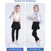 imageDIPUG Girls Leggings with Side Pockets Ruffle Skirt Stretchy Comfortable for School and SportsBlack