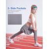 imageDIPUG Girls Leggings with Side Pockets Ruffle Skirt Stretchy Comfortable for School and SportsDark Grey