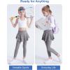 imageDIPUG Girls Leggings with Side Pockets Ruffle Skirt Stretchy Comfortable for School and SportsDark Grey