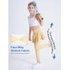 imageDIPUG Girls Leggings with Side Pockets Ruffle Skirt Stretchy Comfortable for School and SportsKhaki
