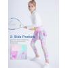 imageDIPUG Girls Leggings with Side Pockets Ruffle Skirt Stretchy Comfortable for School and SportsMarble Colorful