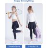 imageDIPUG Girls Leggings with Side Pockets Ruffle Skirt Stretchy Comfortable for School and SportsNavy