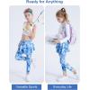 imageDIPUG Girls Leggings with Side Pockets Ruffle Skirt Stretchy Comfortable for School and SportsTiedye Blue