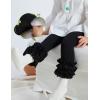 imageDIPUG Toddler Leggings Cute Kids Pants Girls Legging Colorfu with Ruffle Trim for Little Child BabyBlack