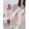 imageDIPUG Toddler Leggings Cute Kids Pants Girls Legging Colorfu with Ruffle Trim for Little Child BabyPink
