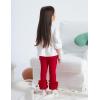 imageDIPUG Toddler Leggings Cute Kids Pants Girls Legging Colorfu with Ruffle Trim for Little Child BabyRed