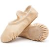 imageDIPUG Ballet Shoes for Girls Toddler Dance Slipper PU Leather Kids Ballerina ShoeBallet Pink Light Beige  Split Sole