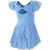 imageDIPUG Dance Leotards for Girls Shiny Dresses Ballet Leotard BowBlue