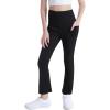imageDIPUG Girls Flare Leggings Yoga Pants with Side Pockets Extra Stretch Ideal for Dance Jazz Sports and Everyday WearBlack