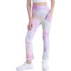 imageDIPUG Girls Flare Leggings Yoga Pants with Side Pockets Extra Stretch Ideal for Dance Jazz Sports and Everyday WearMarble Colorful