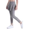 imageDIPUG Girls Leggings with Side Pockets Ruffle Skirt Stretchy Comfortable for School and SportsDark Grey