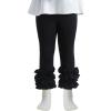 imageDIPUG Toddler Leggings Cute Kids Pants Girls Legging Colorfu with Ruffle Trim for Little Child BabyBlack