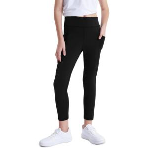 imageDIPUG Girls Athletic Leggings with Pockets for Stretchy Pants Running Gym Dance Yoga and SportsBlack