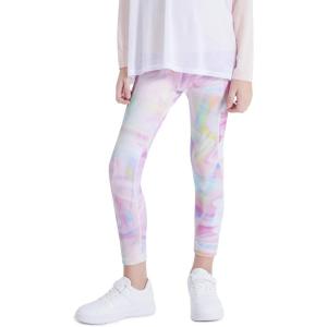 imageDIPUG Girls Athletic Leggings with Pockets for Stretchy Pants Running Gym Dance Yoga and SportsMarble Colorful