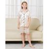 imageDIPUG Girls Pajamas Satin Pajama Set Silk Pjs Short Sleeve SleepwearCanvas Champagne