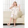 imageDIPUG Girls Pajamas Satin Pajama Set Silk Pjs Short Sleeve SleepwearCanvas Champagne