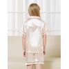 imageDIPUG Girls Pajamas Satin Pajama Set Silk Pjs Short Sleeve SleepwearCanvas Champagne