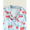 imageDIPUG Girls Pajamas Satin Pajama Set Silk Pjs Short Sleeve SleepwearCherry2