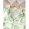 imageDIPUG Girls Pajamas Satin Pajama Set Silk Pjs Short Sleeve SleepwearGreen Fruit