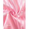 imageDIPUG Girls Pajamas Satin Pajama Set Silk Pjs Short Sleeve SleepwearJacquard Middle Pink