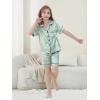 imageDIPUG Girls Pajamas Satin Pajama Set Silk Pjs Short Sleeve SleepwearLight Green