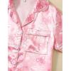 imageDIPUG Girls Pajamas Satin Pajama Set Silk Pjs Short Sleeve SleepwearPink Butterfly