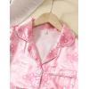 imageDIPUG Girls Pajamas Satin Pajama Set Silk Pjs Short Sleeve SleepwearPink Butterfly