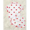 imageDIPUG Girls Pajamas Satin Pajama Set Silk Pjs Short Sleeve SleepwearRed Heart