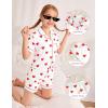 imageDIPUG Girls Pajamas Satin Pajama Set Silk Pjs Short Sleeve SleepwearRed Heart