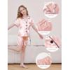 imageDIPUG Girls Pajamas Satin Pajama Set Silk Pjs Short Sleeve SleepwearRose Champagne