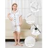 imageDIPUG Girls Pajamas Satin Pajama Set Silk Pjs Short Sleeve SleepwearWhite