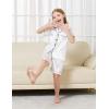 imageDIPUG Girls Pajamas Satin Pajama Set Silk Pjs Short Sleeve SleepwearWhite