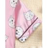 imageDIPUG Girls Pajamas Satin Pajama Set Silk Pjs Short Sleeve SleepwearWhite Cat
