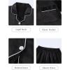 imageDIPUG Girls Satin Pajamas Long Sleeve Sleepwear Set Silky Feel Pjs for Kids Ages 4 to 13Black