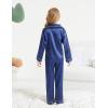 imageDIPUG Girls Satin Pajamas Long Sleeve Sleepwear Set Silky Feel Pjs for Kids Ages 4 to 13Navy