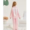 imageDIPUG Girls Satin Pajamas Long Sleeve Sleepwear Set Silky Feel Pjs for Kids Ages 4 to 13Pink