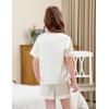 imageDIPUG Girls Pajamas Set Silky Satin Short Sleeve V Neck Pjs Soft Homewear Sleepwear 612 YearsBeige